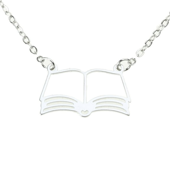 Elegant Hollow Book Pendant Necklace Great Graduation Season Gift or Daily Accessory for Graduates Student and Teachers