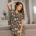 thumbnail image 3 of Bingfone Milk Tea6 Nightgowns for Women Sleep Shirts Short Sleeve Nightshirt Pullover Nightdress Soft Sleepwear, 3 of 6