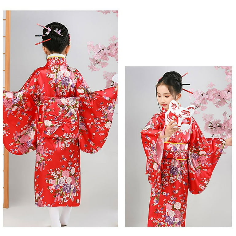 Amazon.com: Little Girls Japanese Kimono Yukata Traditional