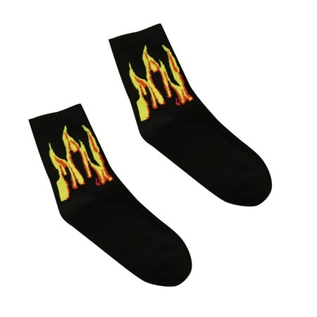 

AerDream Tube Socks Long Section Flame Print Cotton Winter Cute Funny Cotton Ladies Socks for Winter