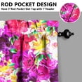 thumbnail image 5 of Pioneer Kitchen Curtains and Valance Set 24 Inch Tier Flower Power Curtains Small Drapes for Cafe Living Room Bathroom Farmhouse 3 Pieces Set Rod Pocket, 5 of 6