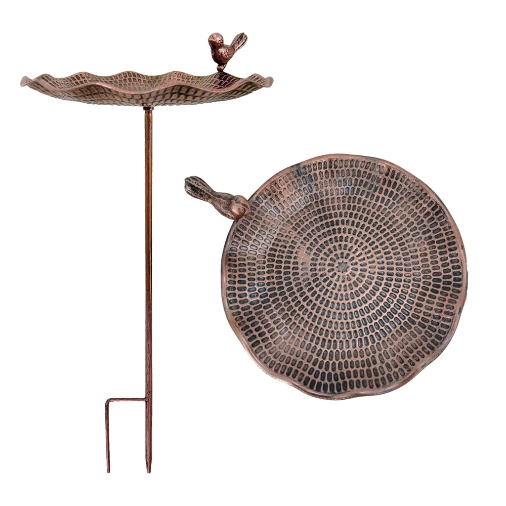 Large Frostproof Metal Bird Bath For Garden Outdoor Decoration Vintage Iron Water Bowl Wild Birds Feeder Easy to
