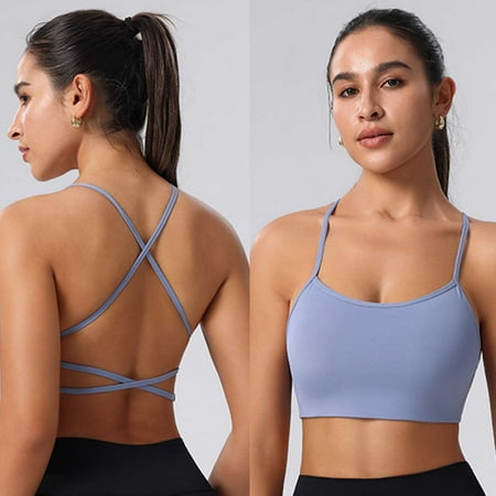 Womens Bras Women Solid Color Back Sports Bra Fitness Clothes Running Drying Yoga Underwear Plus Size Bras for Women Full Coverage Sport Everyday Bra