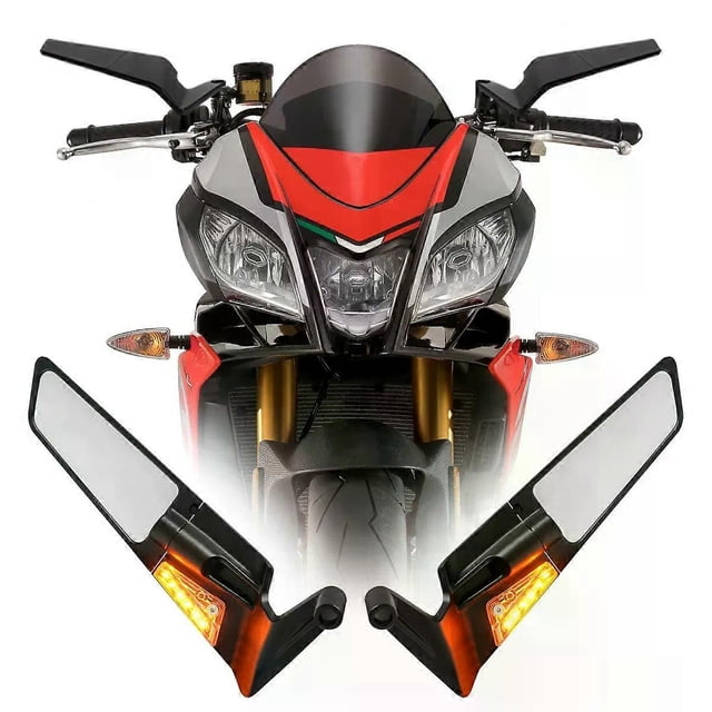 Motorcycle Side View Mirror with Turn Signal for Aprilia Mana 850 Dorsoduro 1200 750 900 Tuono 125 660 1000 1100 Rearview Mirror