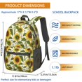 thumbnail image 3 of Sunflower and Seed Cream Pattern 17" Waterproof Oxford School Backpacks for Teens, S-Shape Padded Straps, for School, Travel, Hiking, Camping, 3 of 5