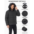 thumbnail image 4 of Wantdo Men's Winter Jacket Quilted Winter Coat Insulated Windproof Winter Puffer Coat Dark Gray 2XL, 4 of 8