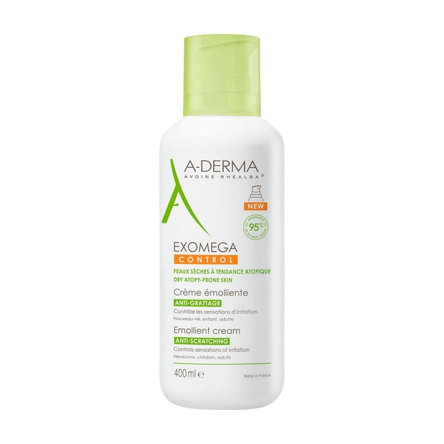 A-DERMA Exomega Control Crema Emoliente Anti-comezón con Avena Rhealba®, Piel Seca con Tendencia Atópica, 400 ml A-DERMA NA