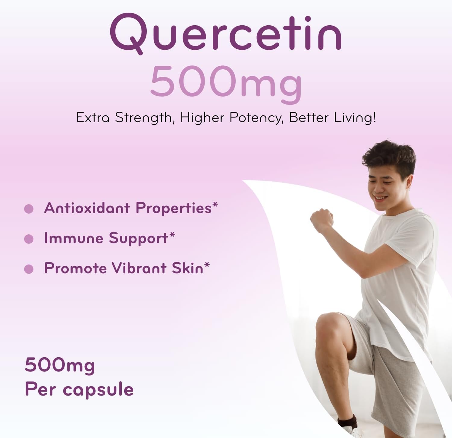 Clear Formulas Quercetin Heart & Immune Support Supplement Capsule, Unflavored, 500 mg, 200 Count