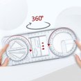 thumbnail image 3 of Multifunctional Student Math Ruler Transparent Plastic Movable Drawing Template Measuring Ruler, 3 of 3