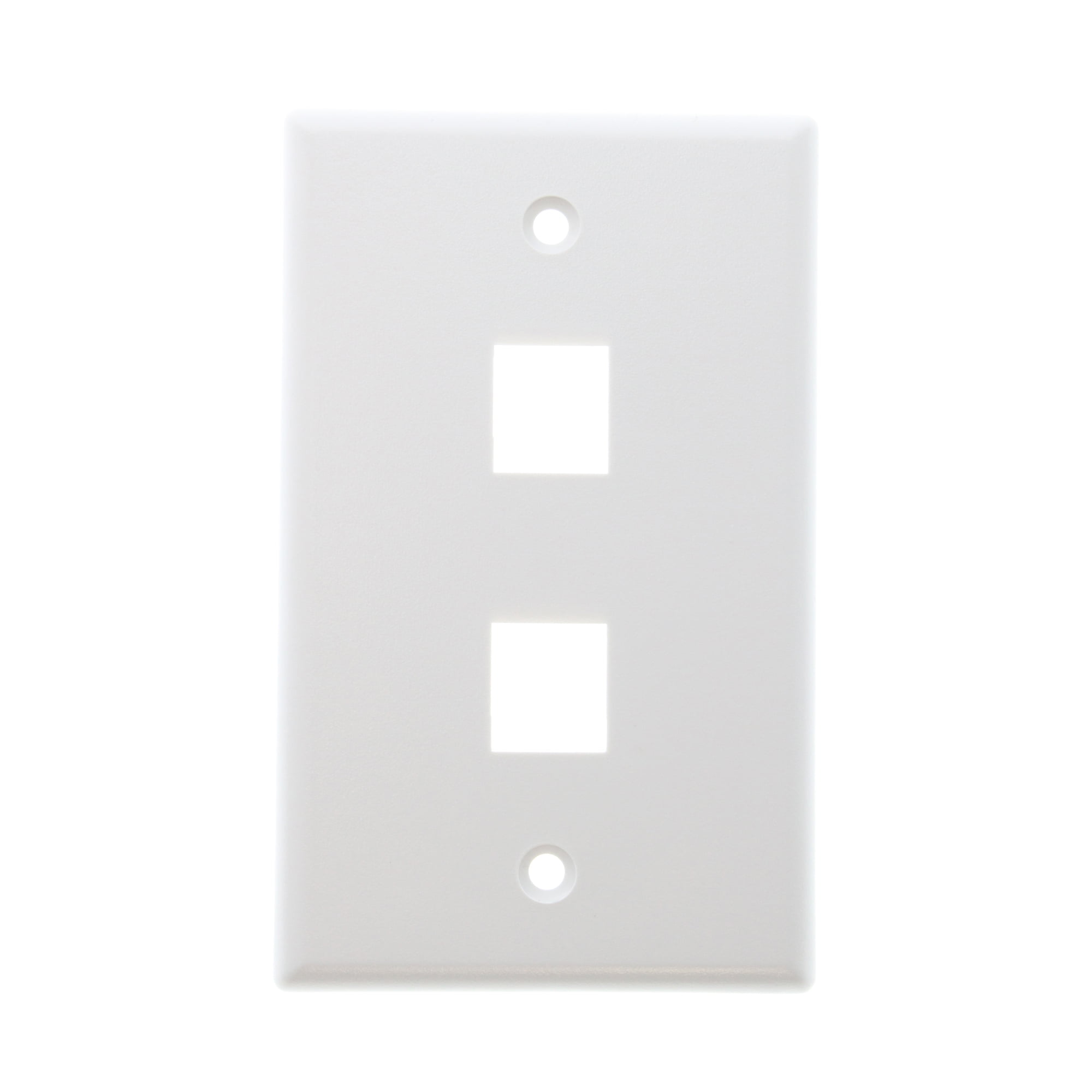 Hellerman-Tyton FPDUAL-W Single-Gang 2-Port Flush Mount Face-Plate, White