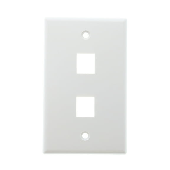 Hellerman-Tyton FPDUAL-W Single-Gang 2-Port Flush Mount Face-Plate, White