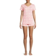 Catherine Malandrino Women's V-Neck T-shirt and Shorts Set, 2-Piece