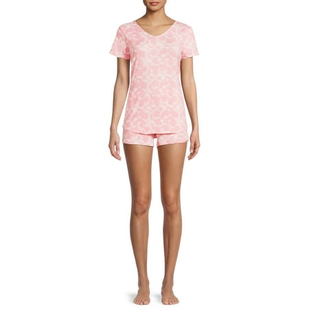Catherine Malandrino Women's V-Neck T-shirt and Shorts Set, 2-Piece