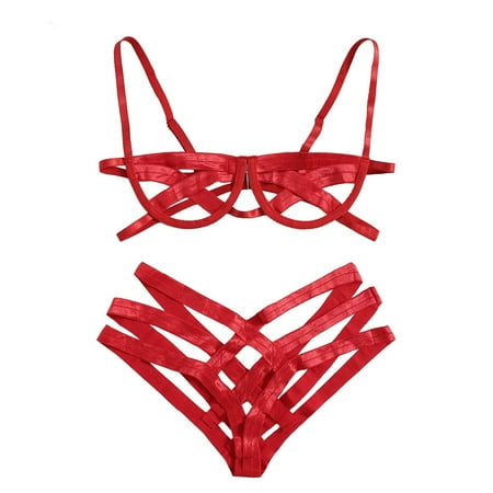 

Bra & Brief Sets New Sexy Fashion Lace Lingerie Underwear Sleepwear Steel Ring Pajamas Garter Gift on Clearance