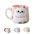 thumbnail image 1 of Cat Mug Ceramic 15oz, Cute and Fun Coffee Mug for Cat Lovers, Pink, 1 of 4