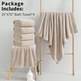 thumbnail image 3 of Jessy Home 4 Pack Towel Set Oversized Bath Sheet Towels 600 GSM Ultra Camel Bath Towels, 3 of 8