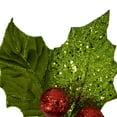 thumbnail image 4 of Northlight 19" Glittered Holly with Berry Christmas Stem Spray, 4 of 4