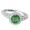 thumbnail image 2 of Mauli Jewels Rings for Women 1.20 Carat Diamond And Emerald Ring 4-prong 14k White Gold, 2 of 6