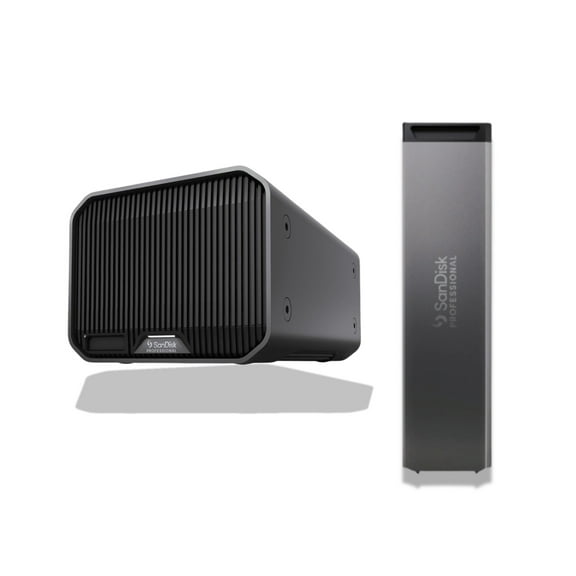 SanDisk Professional 44TB G-RAID Mirror Drive Thunderbolt3 Interface 7200RPM Ultrastar Bundle with 2TB SSD Mag (2 Items)