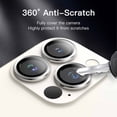 thumbnail image 5 of JETech Camera Lens Protector for iPhone 13 Pro 6.1-Inch and iPhone 13 Pro Max 6.7-Inch, 9H Tempered Glass Metal Individual Ring Cover, HD Clear, 3-Pack (Silver), 5 of 7