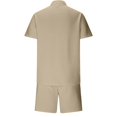 thumbnail image 3 of NTACZA Short Sleeve Shorts Set Mens Button Down Tracksuits Mens Casual Solid Sweatsuits S, 3 of 5