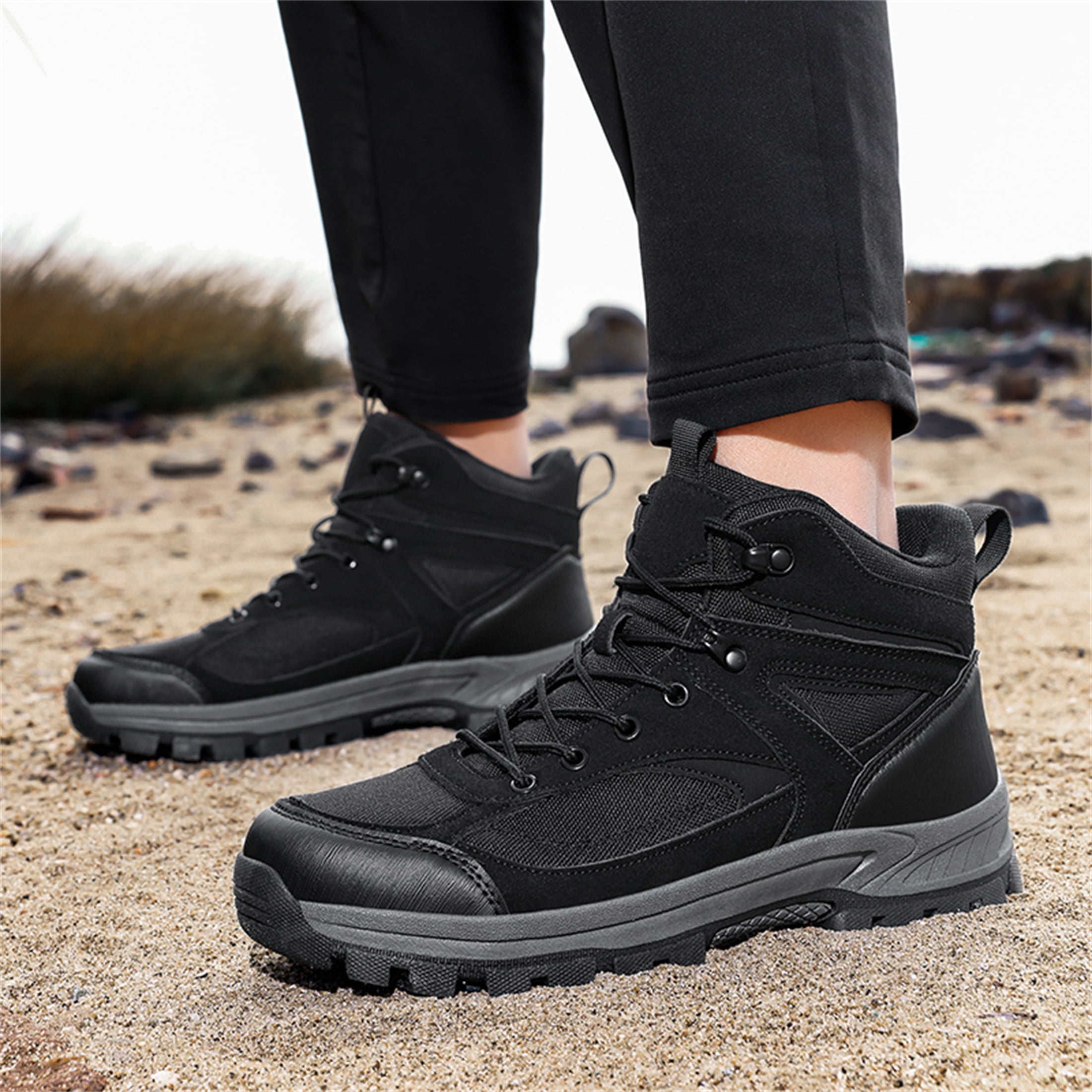 YOURDIARY Mens Hiking Boots Waterproof Non-Slip Outdoor Trekking Shoes Lightweight Durable Trail Camping Mountaineering Boots