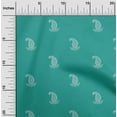 thumbnail image 2 of oneOone Silk Tabby Dusty Teal Green Fabric Asian Block Paisley Fabric For Sewing Printed Craft Fabric By The Yard 42 Inch Wide, 2 of 4