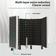 Technical Pro 5-Panel Microphone Isolation Shield Portable Acoustic Foam Black