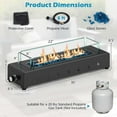thumbnail image 3 of Costway 30" Tabletop Propane Fire Pit with Wind Guard Glass Rocks Stainless Steel Burner, 3 of 10