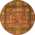 thumbnail image 1 of Ahgly Company Indoor Round Abstract Orange Modern Area Rugs, 8' Round, 1 of 4