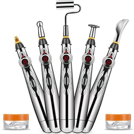 iMeshbean 5 Heads Acupuncture Pen, Electronic Acupuncture Pen for Pain Relief Therapy, Powerful Meridian Energy Pen Relief Pain Tools