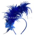 thumbnail image 1 of Diadema de plumas de arcoíris de gran venta en Europa y América, estilo vintage británico, para fiestas de Halloween, Navidad y actuaciones en el escenario, 1 of 6
