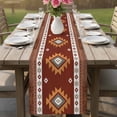thumbnail image 5 of Aztec Vintage Ethnic Boho Stripe Table Runner 70 Inches Long,Kitchen Dining Tablerunners Tribal Totem Brown Wood Grain Linen Table Runners Dresser Scarves for Home Dinner Wedding Holiday Party Decor, 5 of 9