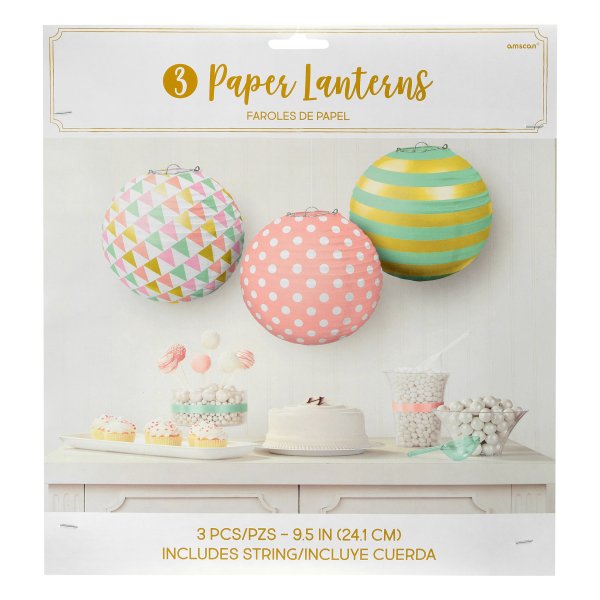 Pastel Confetti Paper Lanterns (3ct)