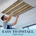 thumbnail image 6 of Black Golden Striped Fluorescent Light Covers, Luxury Farmhouse Stripes Magnetic Light Covers for Ceiling Lights, Fluorescent Ceiling Shade Filters for Classroom Bedroom Office 4x2Ft x 3PCS, 6 of 8