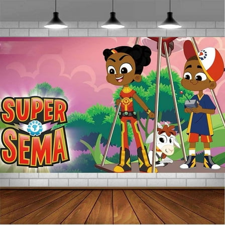 Super Sema Backdrop Banner Party Supplies Poster Movie Theme Background for Photography Birthday Decorations