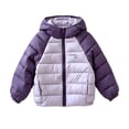 thumbnail image 3 of Bovxnpu Girls Down Jackets Kids Padded Jacket Long Sleeve Hooded Zip Pocket Warm Coat Outfits, 3 of 6