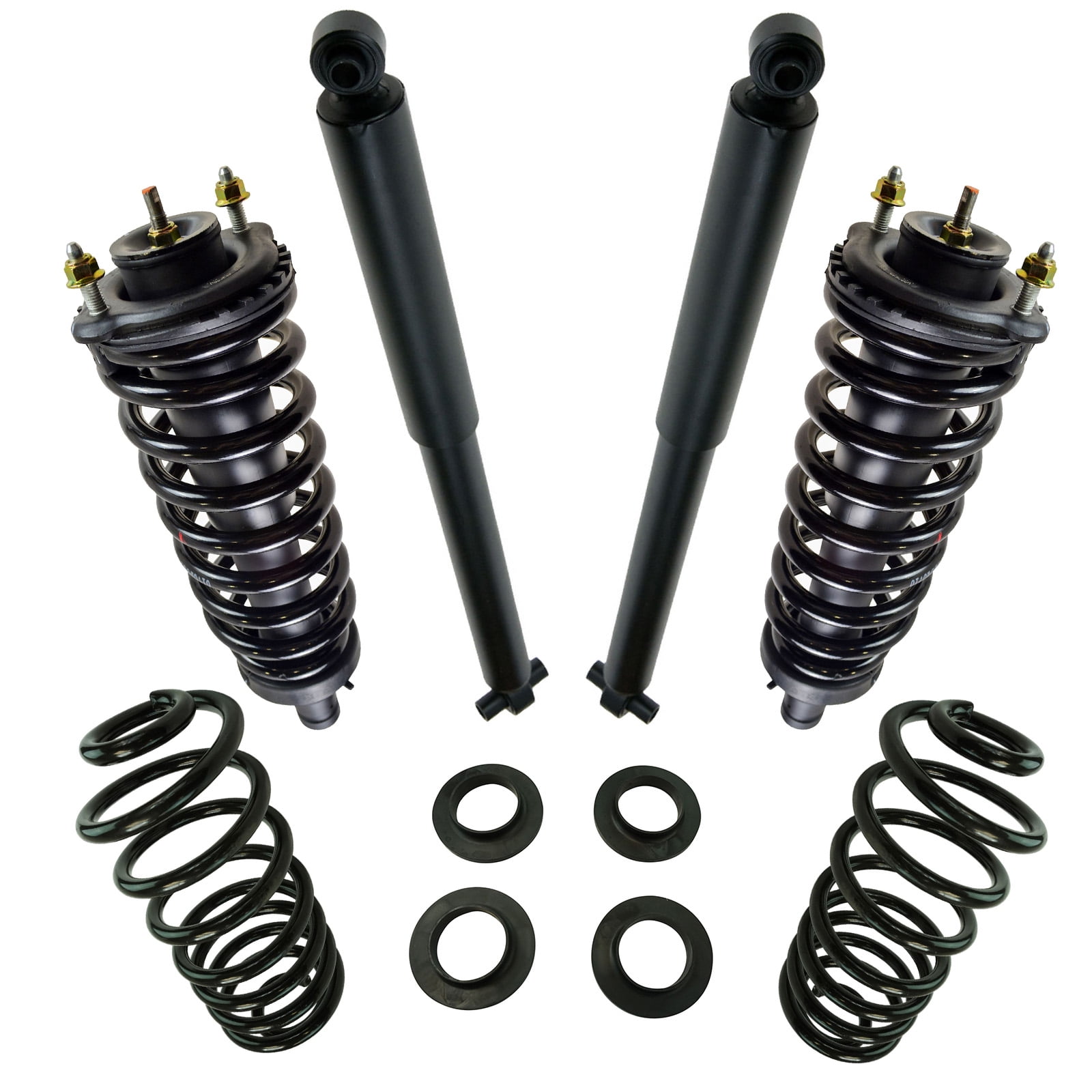 TRQ Complete Strut Assembly Shock Absorbers & Rear Conversion Spring Kit Fits Select GM