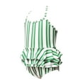 thumbnail image 3 of ATOGUTA Girls Swimwear Ruffles Stripe One-Piece Swimsuit Bathing Beach Swimwear Green, Sizes 2T-12, 3 of 5