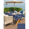 thumbnail image 4 of Outdoor Tablecloth with Umbrella Hole and Zipper, Navy Blue Spring Floral Rectangle Table Cloth 60x102 Inch Waterproof Tablecloth, Modern Abstract Art Farmhouse Picnic Table Cover for Patio Camping, 4 of 7
