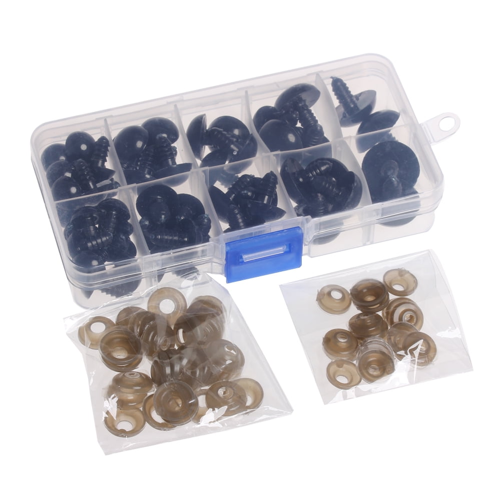52PCS 12-20mm Doll Eyes for Bear Stuffed Toys Animal Scrapbooking Puppet Craft