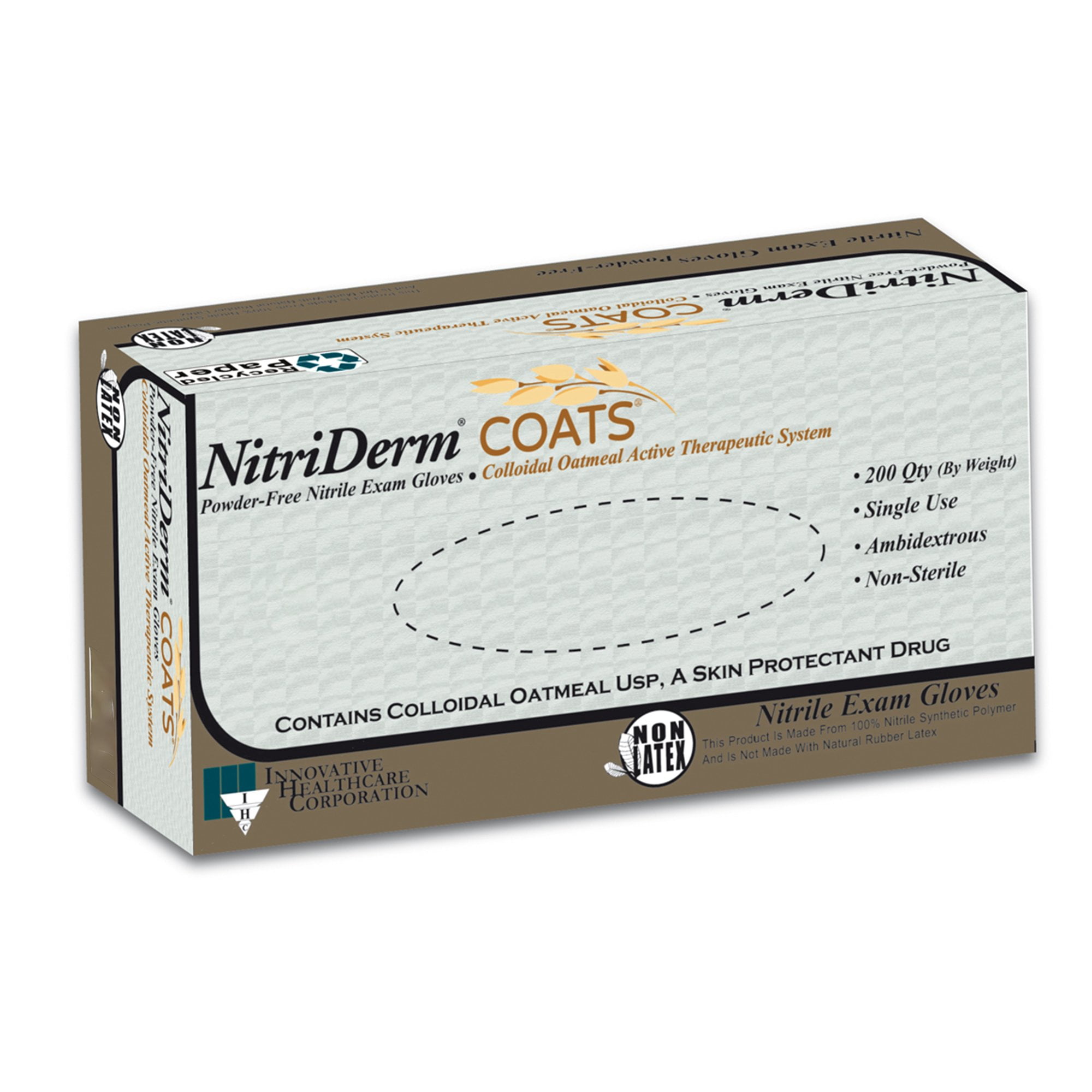 NitriDerm COATS Disposable Nitrile Exam Glove Standard Cuff Length SMALL 125102 200 per Box