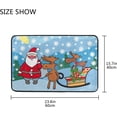 thumbnail image 6 of GZHJMY Christmas Santa Claus Reindeer Doormat Non Slip Floor Mat Indoor Outdoor Entrance Kitchen Bath Garden Carpet, 23.6"x15.7", 6 of 6