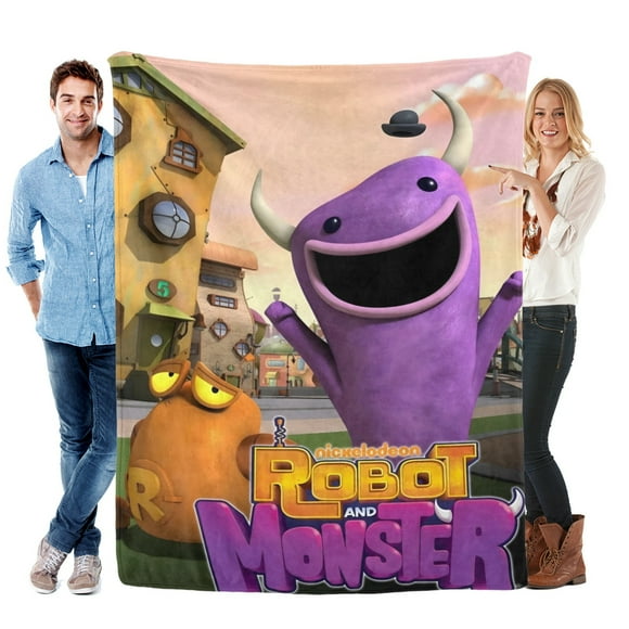 Robot Monstruo anti-pilling, suave, ligera, esponjosa y acogedora de lujo para hogar y cocina – Perfecta para niños y adultos,50X70cm