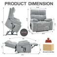 thumbnail image 3 of Trustyue Dual Motor Power Lift Recliner Chair for Elderly, Oversized Lay Flat Lift Chair with Heat and Massage, Living Room Chairs for Tall People, Hidden Cup Holders (Chenille, Gray), 3 of 10