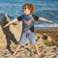 thumbnail image 3 of FORMRS Boys Rash Guard Short Sleeves Swim Shirt Quick Dry UPF 50+ Sun Protection, Sizes 3-12T, Ethereal Mountain, 3 of 6