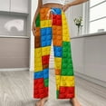 thumbnail image 2 of Colorful Brick Pattern Design Pajamas Leisure Trousers Soft Warm Sleepwear Bottoms Loose Retro Nightwear, 2 of 6