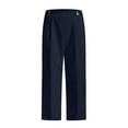 thumbnail image 2 of QATAINLAV Womens Elastic High Waisted Work Casual Pants Solid Color Baggy Sreaight Leg Lounge Trousers Loose Fit Plus Size Hiking Joggers Pants with Pockets Navy S, 2 of 9