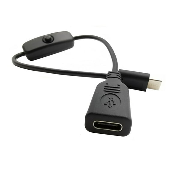 Type C Charging Extension Cord USB C to C Power Cable Vehicle Accessories 30cm