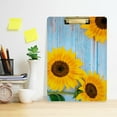 thumbnail image 5 of FMSHPON Yellow Sunflowers Blue Wooden Clipboard Hardboard Wood Nursing Clip Board and Pull for Standard A4 Letter 13x9 inches, 5 of 7